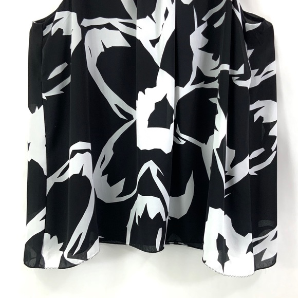 VINCE CAMUTO Tank Black & White Flowy  Tank Top J11 - Picture 3 of 7
